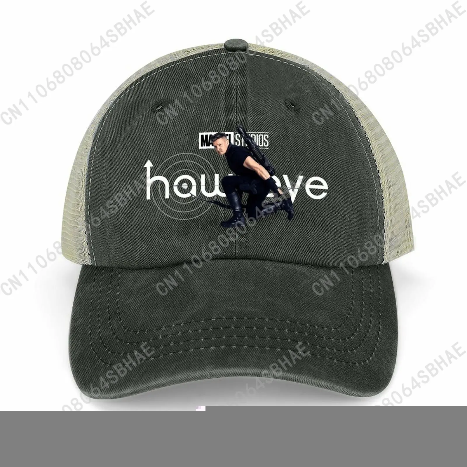 

Marvel Hawkeye Mesh Cowboy Hat Hollow Ventilated Summer Cap Men Women Outdoor Sun Hat Adjustable Strap Custom Cosplay