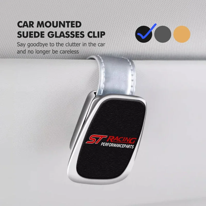 Soporte para visera de coche, Clip para gafas, soporte de almacenamiento, estuche para gafas para Ford S-MAX Kuga Mondeo Fusion KA Everest Escape ST Racing