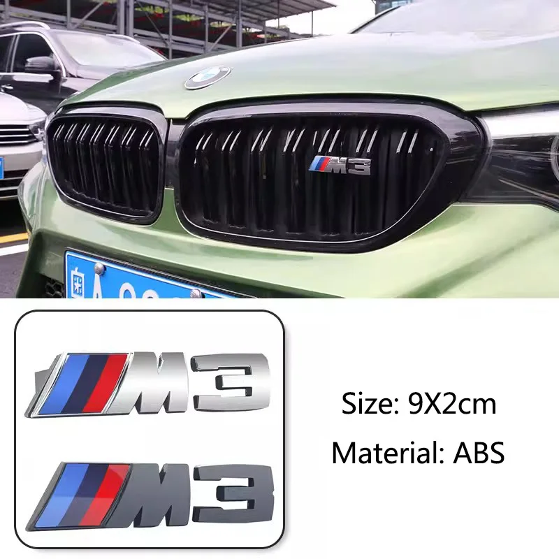 3D Car Front Grille M Badge Emblem Decoration Accessories For BMW M3 M4 M5 G42 G30 G20 E90 E90 E93 E60 F10 F07 F34 F30 F20 G05