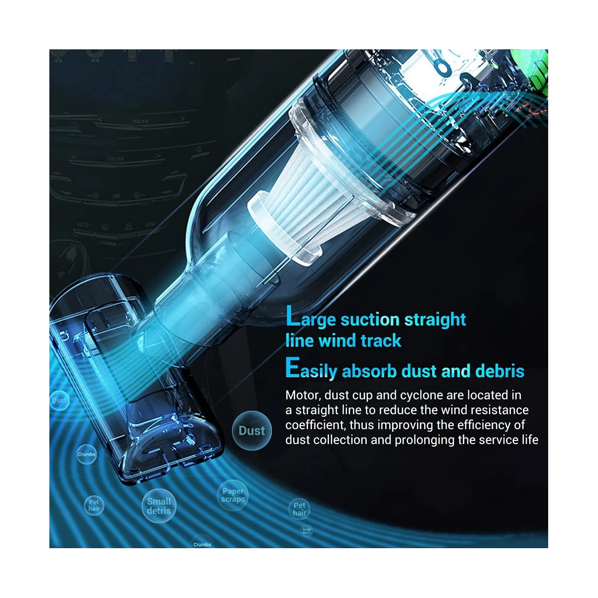 Hands taub sauger für Auto und zu Hause kabelloser tragbarer trockener nasser Mini-Staubsauger schwarz