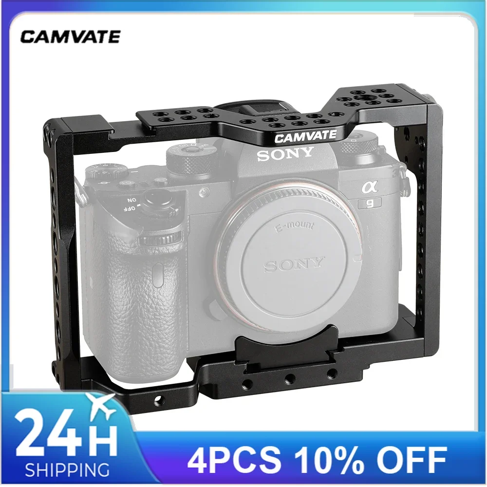 CAMVATE Full Camera Cage For Sony a7 II,a7R II,a7S II,a7 III,a7R III,A7R4,a9 Series With ARCA Quick Release Base & Rosette Mount