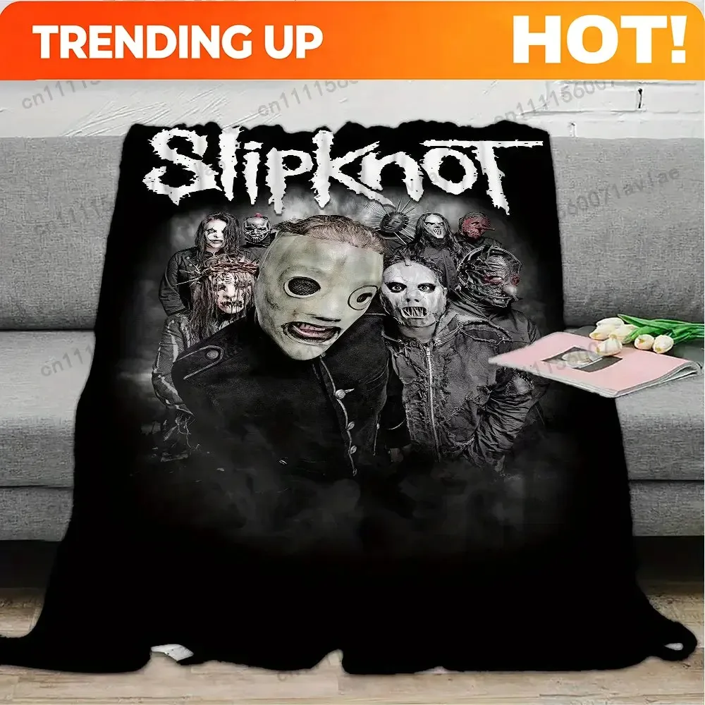 Customize Slipknot band theme printed flannel blanket, soft and comfortable, suitable for all seasons, suitable for sofa, bedroo