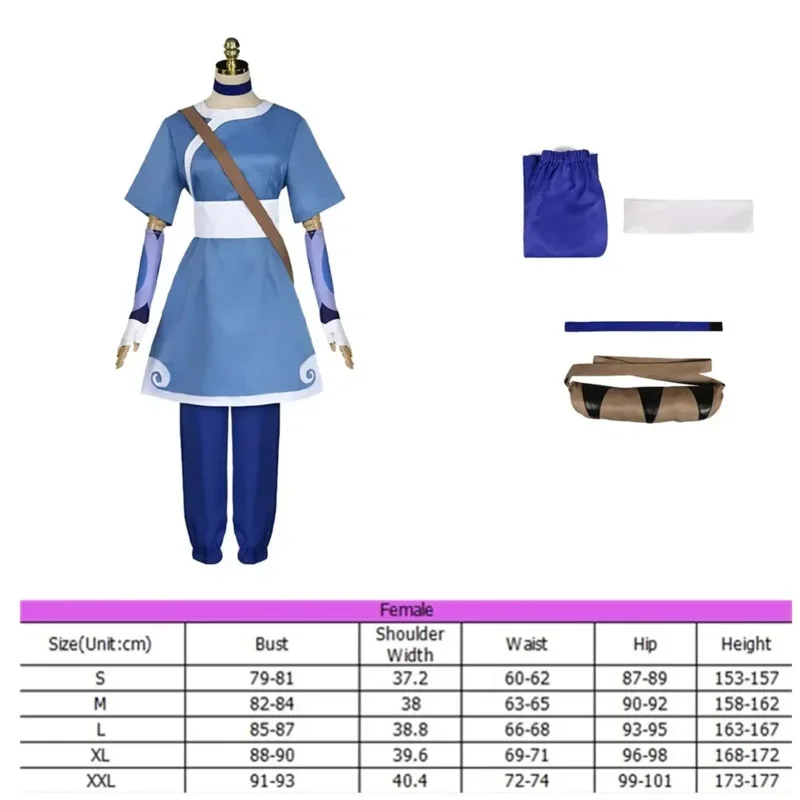 كاتارا الصورة الرمزية تأثيري حلي موحدة أعلى السراويل معصمه آخر Airbender الخيال ملابس هالوين كرنفال حفلة البدلة 5 ؛ c ، 8