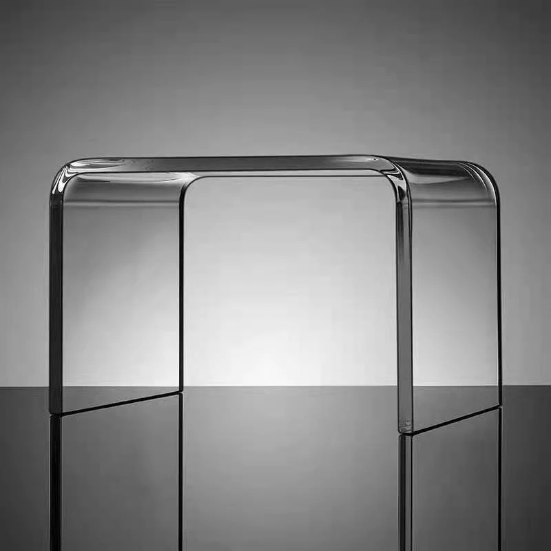 Transparent Acrylic Shoes Changing Stool Table Nordic Simple Bending Acrylic Furniture U Shaped Coffee Table for Living Room