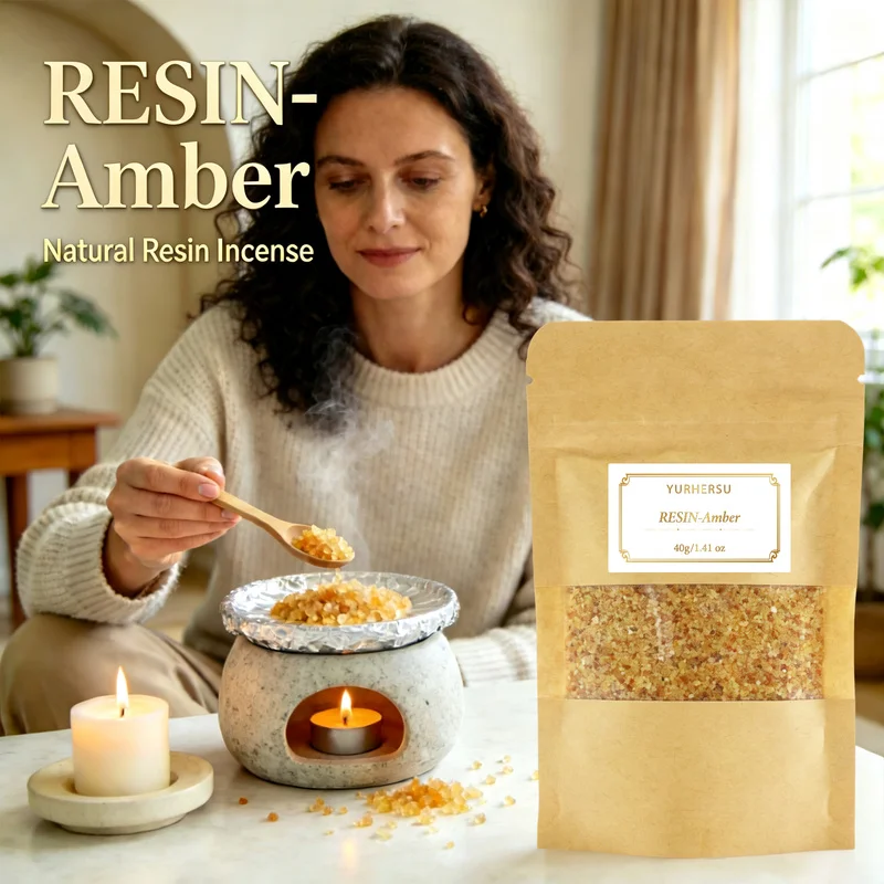 Resin Incense - Amber，Natural Scented Resin for Home Fragrance, Relaxing Incense for Daily Use