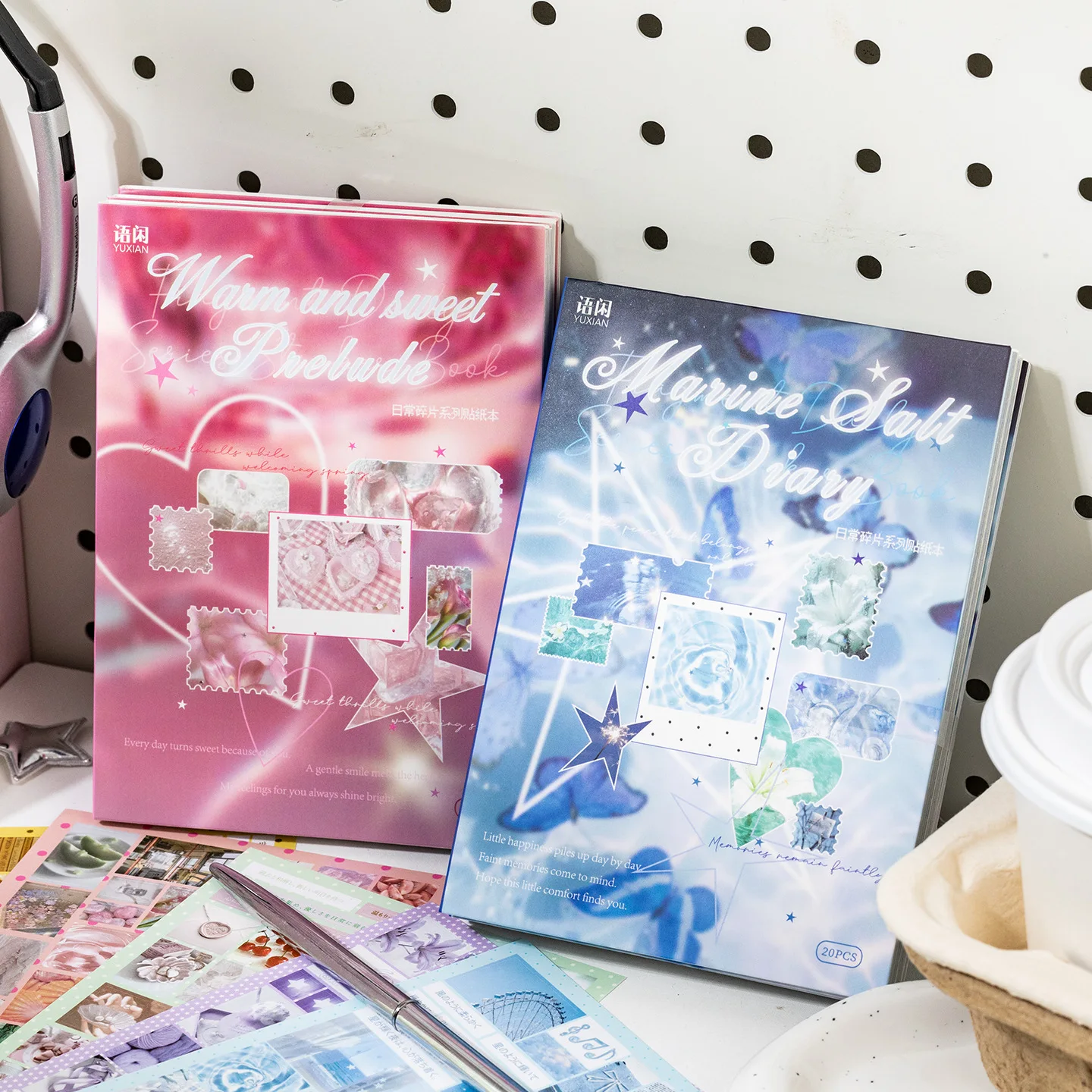 20 pieces/book Daily Shard Series Stickers, Korean Ins Style Versatile Basic Materials, Handbooks, Scrapbooks, Diaries, DIY Deco