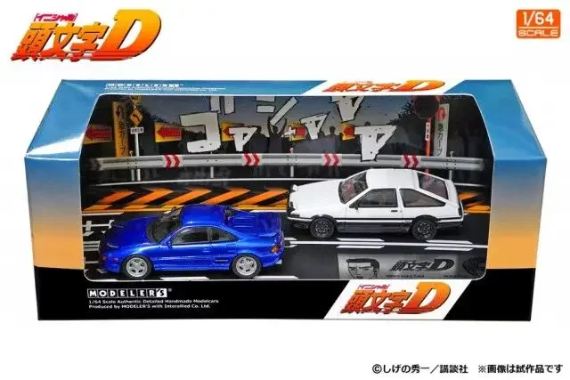 

Modeler's 1:64 Vo1.15 Initial D MR2(SW20) Blue + AE86 white Diecast Model Car