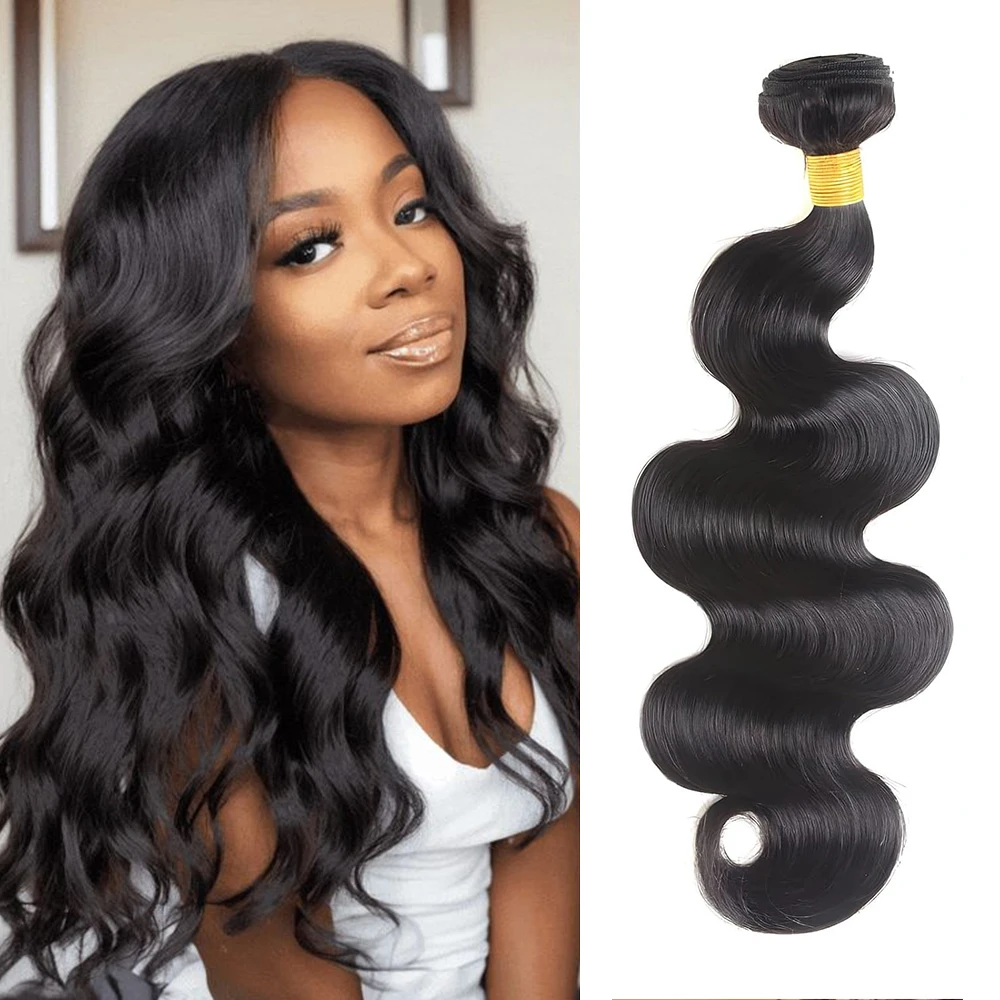 

Натуральные черные пучки объемных волн, человеческие волосы, наращивание волос Remy, пучки человеческих волос с двойным утком, 1/3/4 шт.