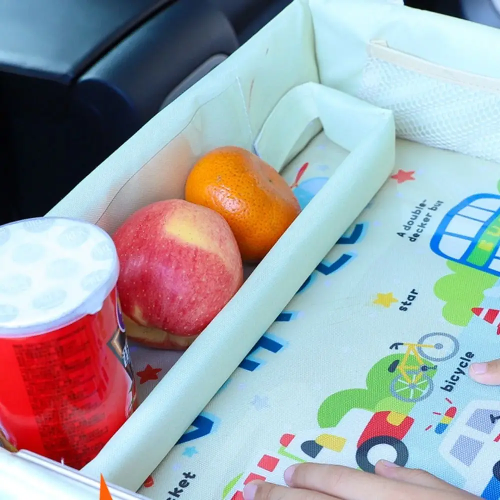 Waterproof Snack Tray Baby Car Seat Tray PVC Dining Tray Holder Desk Ox Cloth Car Tray Table Car Dining Plate