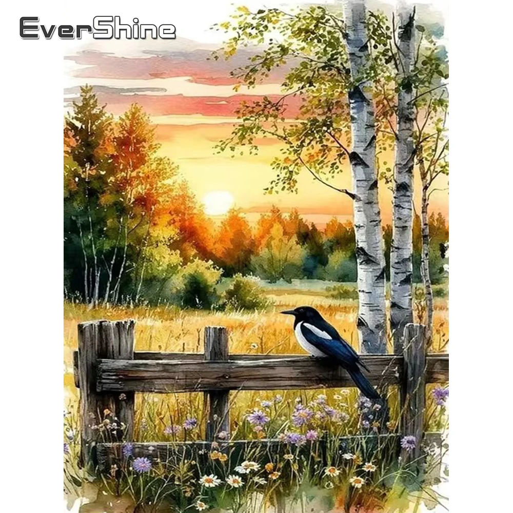 Evershine New Arrival Diamond Mosaic Sunset DIY Diamond Painting Landscape Rhinestones Picture Embroidery Tree Home Decor