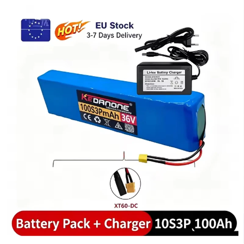 Elektroroller 36V 10S3P 100Ah 18650 Akkupack 500W 36V Lithium-Ionen-Akku