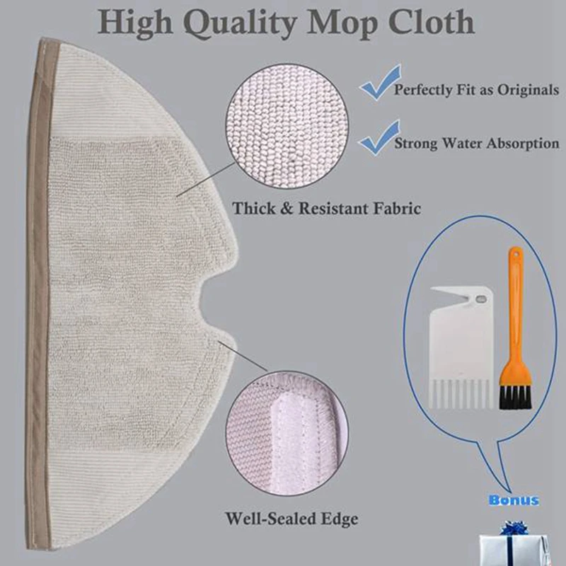 Reemplazo de la tela de la mopa del filtro HEPA del cepillo principal lateral para Xiaomi Roborock S6 S6 Pure S6 Maxv, piezas de aspiradora