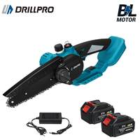 Drillpro 6 Inch Brushless Electric Chainsaw Cordless Woodworking Pruning Saw Garden Tool For 18V Battery (No Battery)