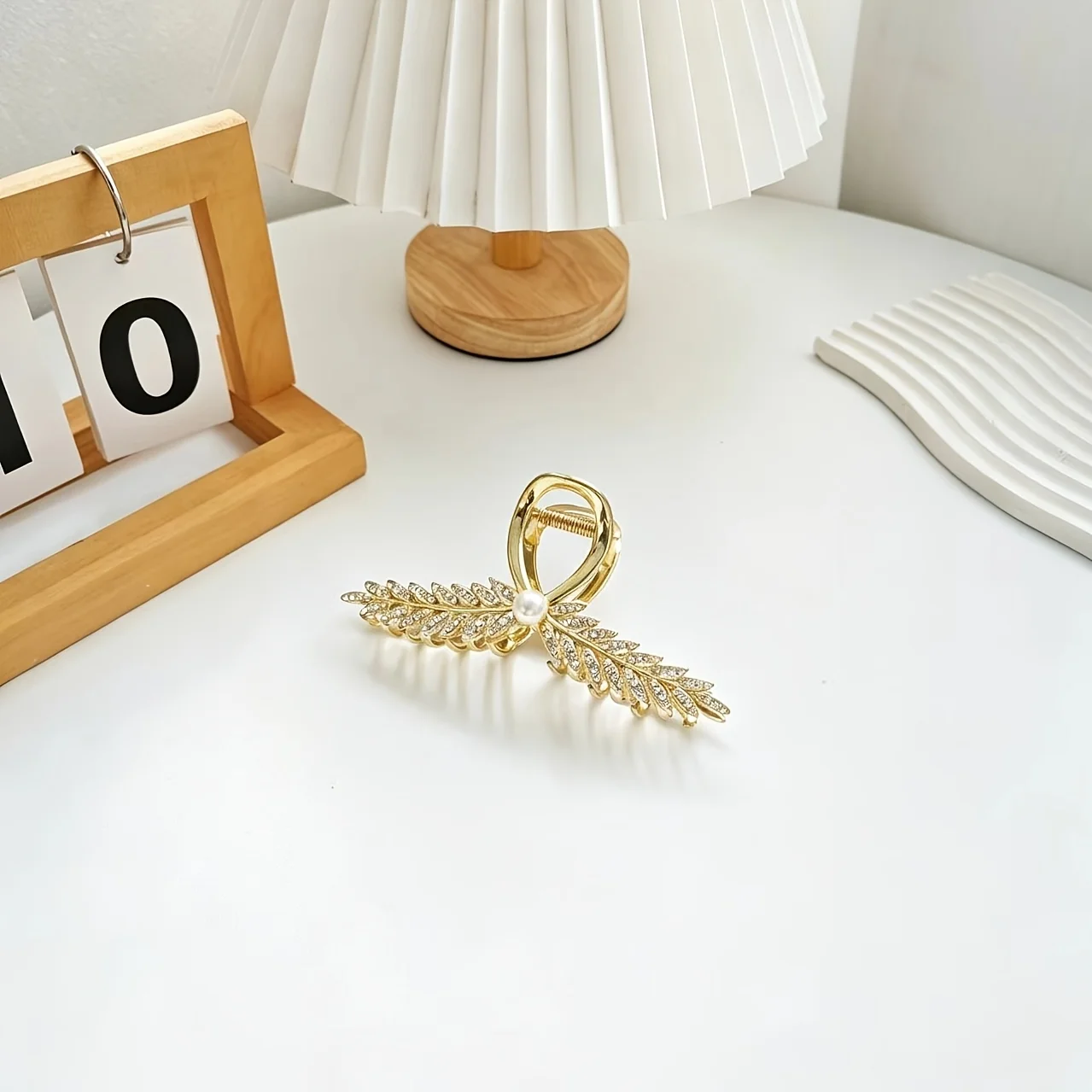 1 piece of wheat ear water diamond pearl metal grip clip set with diamond styling hair accessory