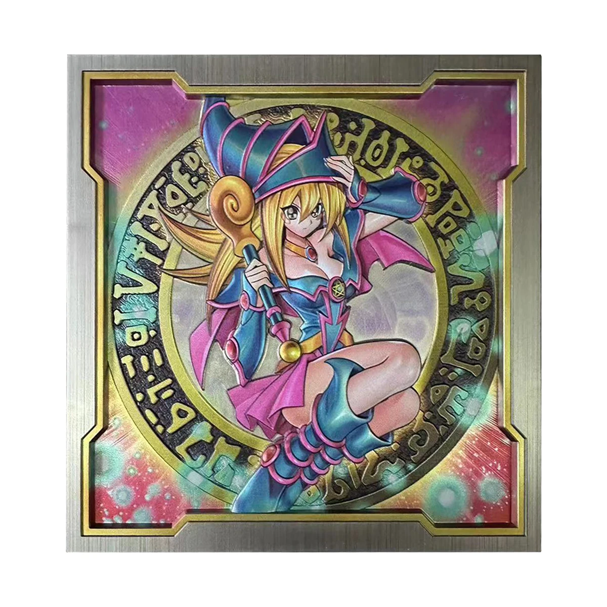 

13Cm Diy Self Made New Yu-Gi-Oh! Black Magician Girl Collection Colorful Three-Dimensional Metal Cards Anime Cards Gift Toys