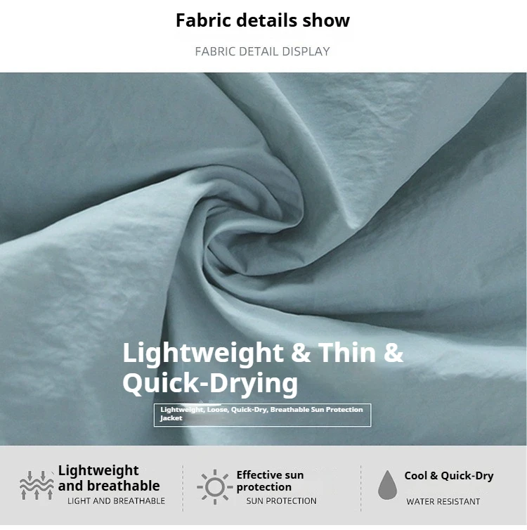 Sommer-Sonnenschutzkleidung, schnell trocknende Sonnenschutzkleidung, ultradünne Sonnenschutzkleidung, Sonnenschutzkleidung mit Kapuze, Jacke – Detail 10