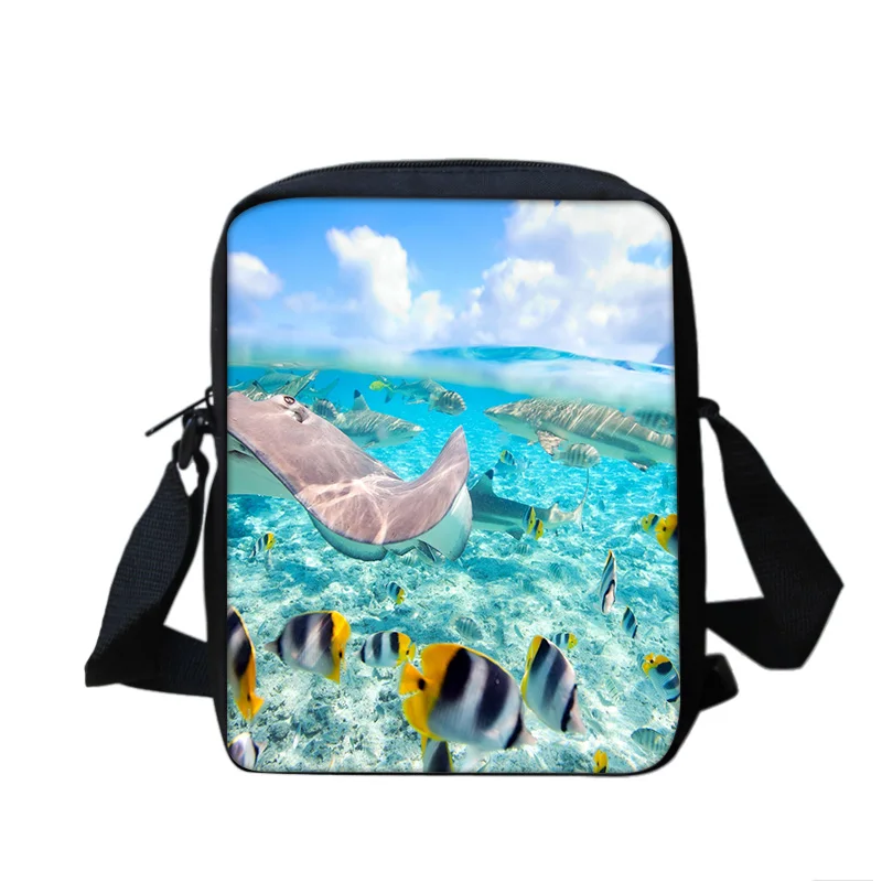 Underwater World multifunctional cartoon large capacity shoulder bag, the perfect gift for boys and girls on school birthdays