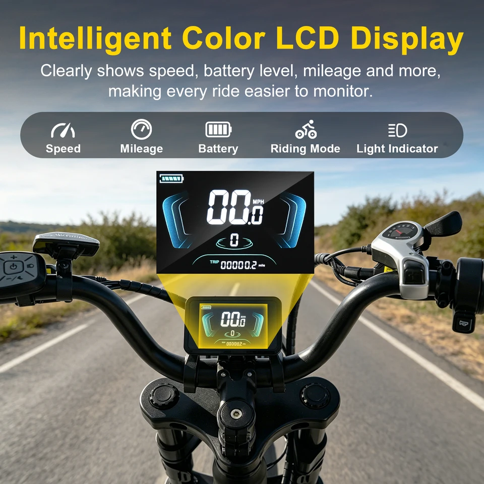 3000W Electric Bike Adults 40MPH Top Speed 52V 31.5AH Large Capacity Battery Up to 85 Miles Range 20 Inch Fat Tire Off Road Mountain Electric Bicycle Outdoor Commute Ebike image 7