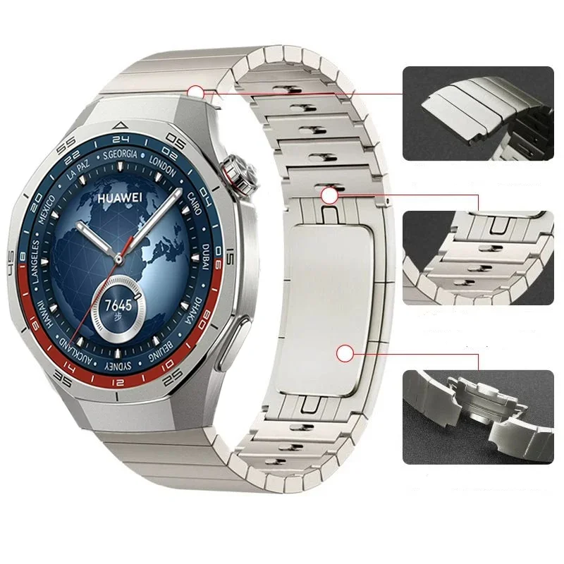 22mm Stainless Steel Strap for Huawei Watch GT 5 Pro  Watchband for GT5 /GT4/GT3/GT2 46mm Metal Wristband