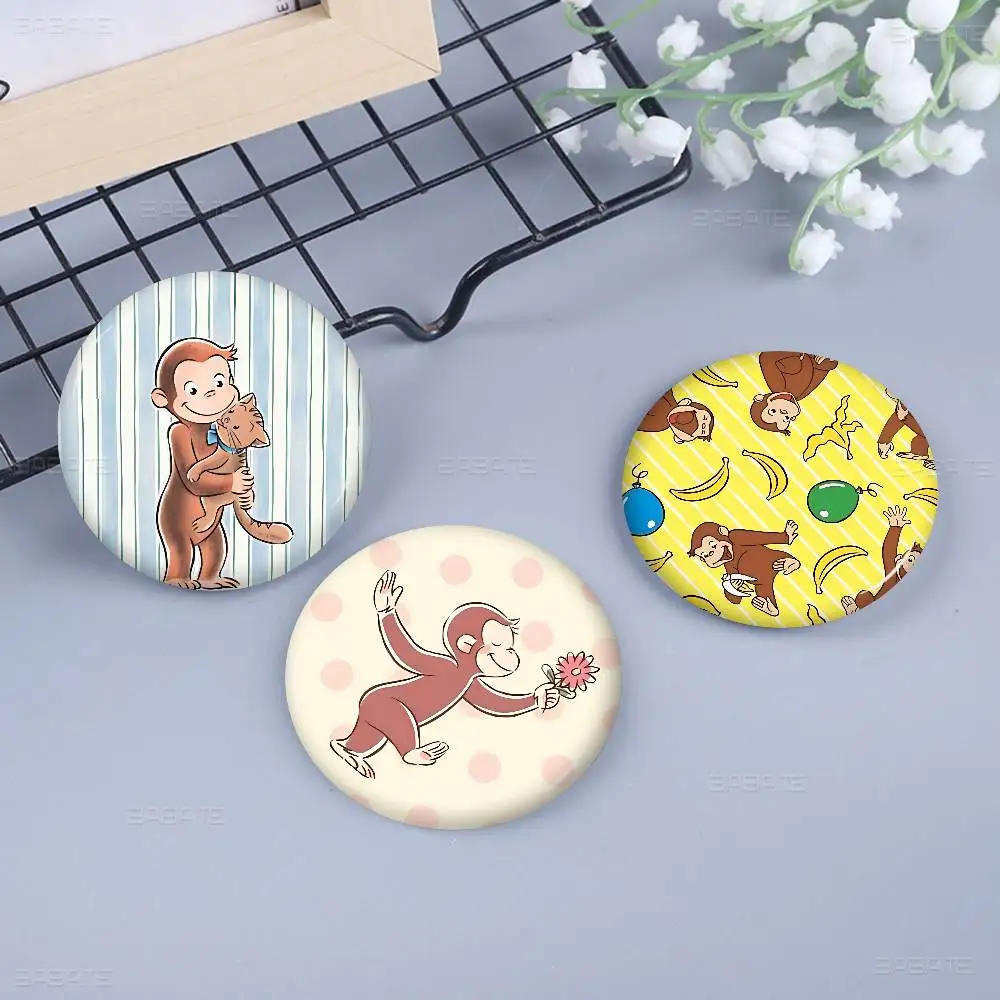 MONKEY CARTOON C-Curious GeorgeS 32/44/58MM Customizable Button Pins Cute Funny Creative Badge Jewelry Decor Gifts For Friends
