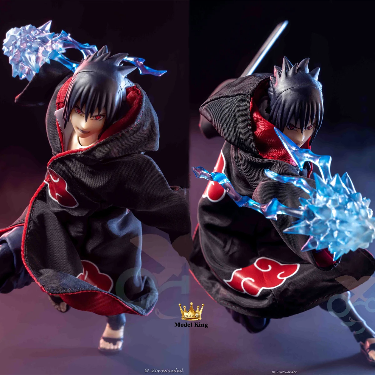 Handmade shf 1/12 Scale Naruto Uchiha Sasuke Classic Style Coat Clothing Accessories For 6” Male Solider Action Figures Body