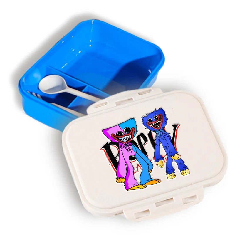 Lonchera Bento para estudiantes de Poppy Playtime, Huggy Wuggy, Kissy, Missy, lonchera portátil para picnic, contenedor sellado para frutas y alimentos con dibujos animados