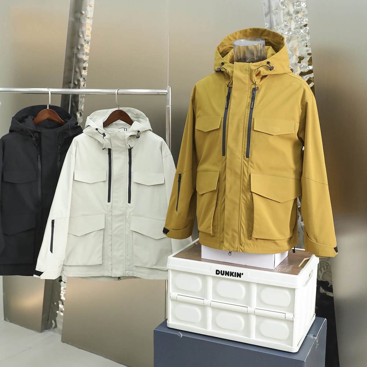 

Men's Outdoor Windproof Softell Jaet Hooded Workwear Series Fce Polyester Spring Autumn Faion Urban Sle Jaet