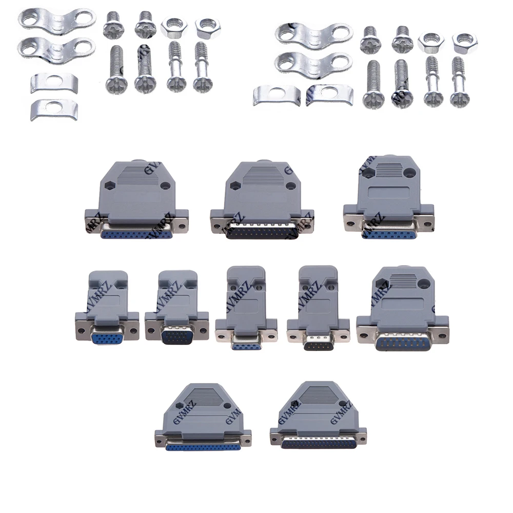 2Set Serial COM Plug Connectors Hole/Pin Male Female Port Socket D Sub DP9 DB9 DB15 DB25  Adapter Connector Core DB37 RS232