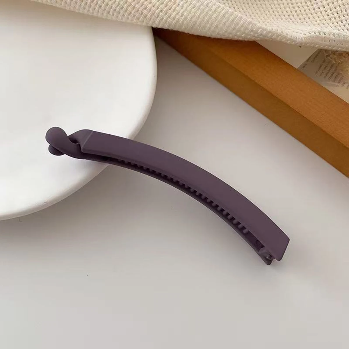 5 Stück/4 Stück Matte Bananen-Haarspange, Vertikale Haarspange für den Hinterkopf, Neue Nahtlose Pferdeschwanz-Haarspange, Kopfschmuck – Detail 9