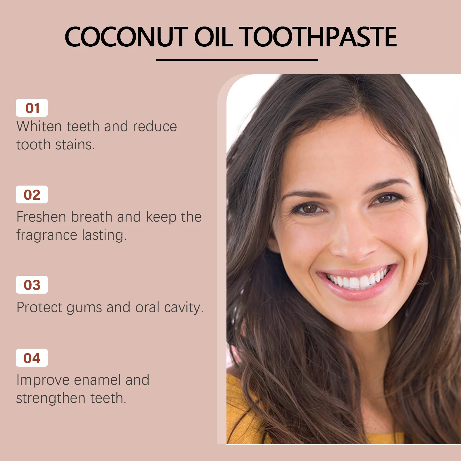 Coconut Oil Toothpaste Teeth Bleaching Enamel Repair Remove Tartar Cleansing Smoke Tea Stains Fresh Breath Oral Care Toothpaste