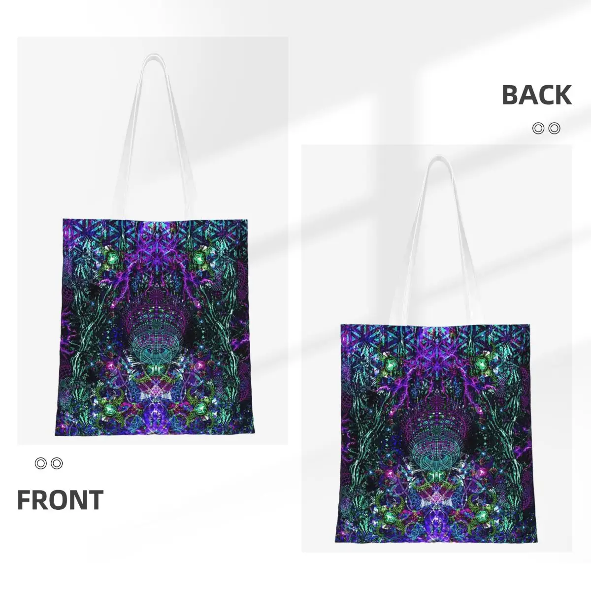 Hands To The Cosmos Shopping Bags Girls Canvas The Tote Bag Folding Women Shoulder Tote Travel Handbag