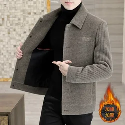 2024 Autumn Winter New Men's Wool Blends Thickened Jacket Coat Korean Version Slim Fit Casual Business Short Men's Coat