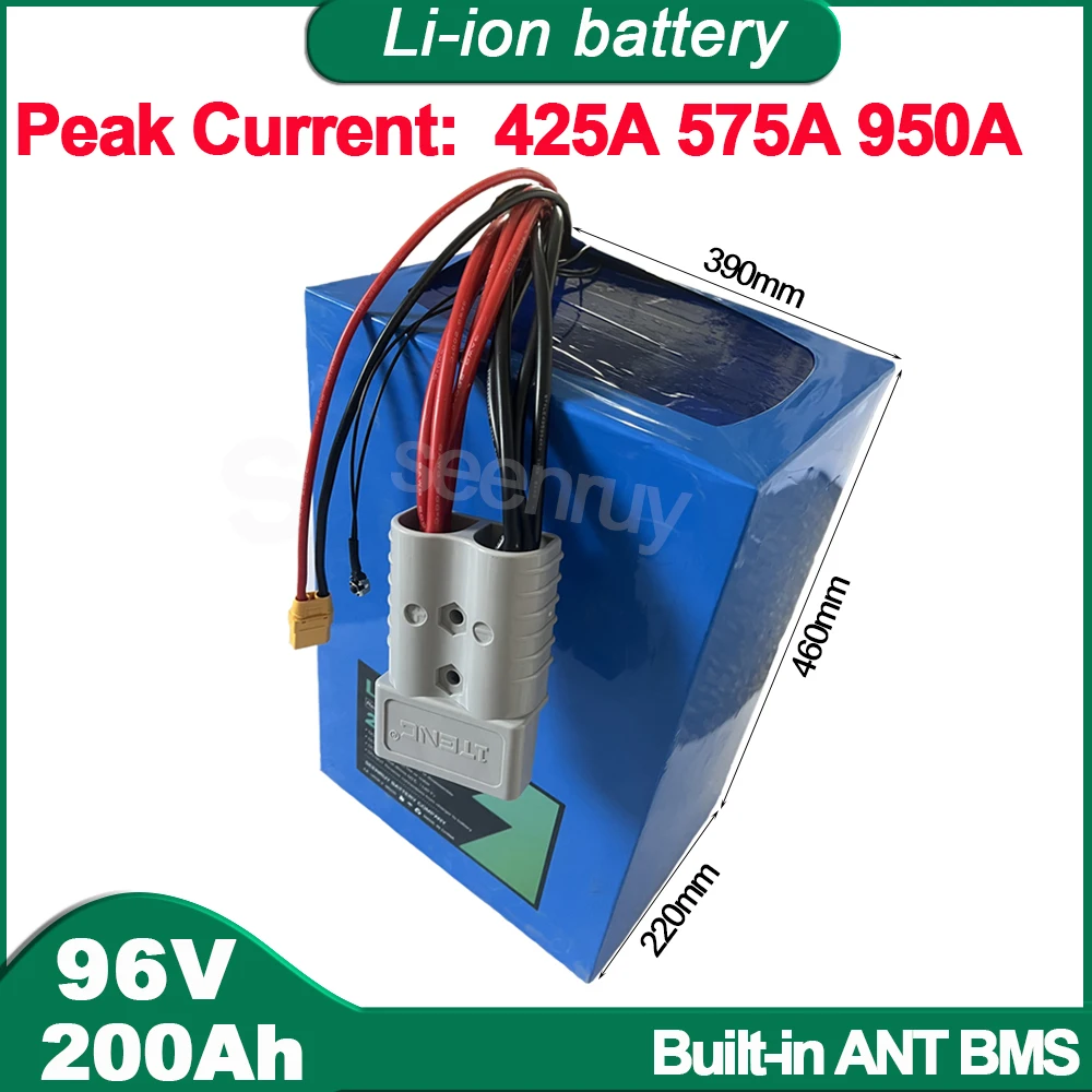 96V 200AH 170A 220A 380A BMS Li-ion With Charger Lithium Polymer Battery Perfect For Forklift Crane Truck Tricycle MotorCycle