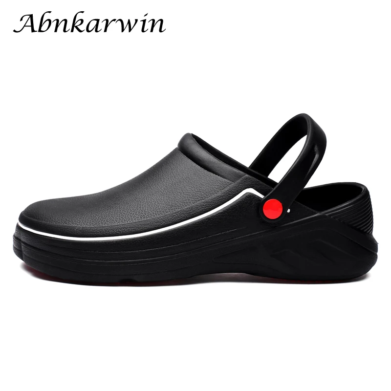 Men Women Anti-Skid Chef Shoes Clogs Garden Shoes Nurse Medical Rubber Sandals Kitchen Working Cooking Anti-skid Big Size 47 48