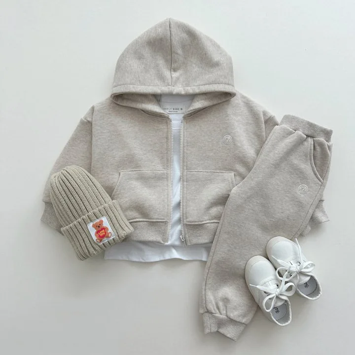 Autumn Korean Kids Hoodie Set 2PCS Zip-Up Jacket + Pants Unisex Casual Outfits 1-8 Years Baby Boys Girls Matching Tracksuit 123 4