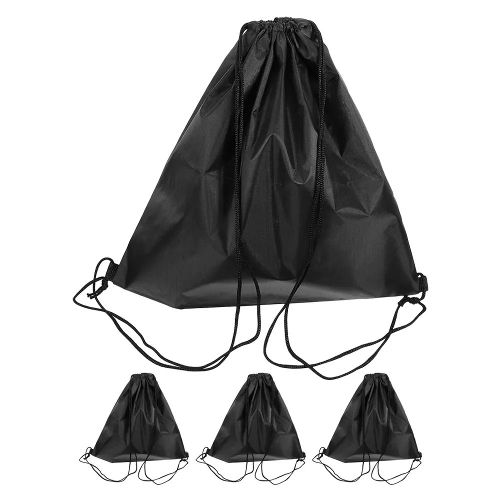 

4pcs Motorcycle Bag Black Oxford Cloth Large Capacity Drawstring Bags Sports String Backpack Foldable Storage