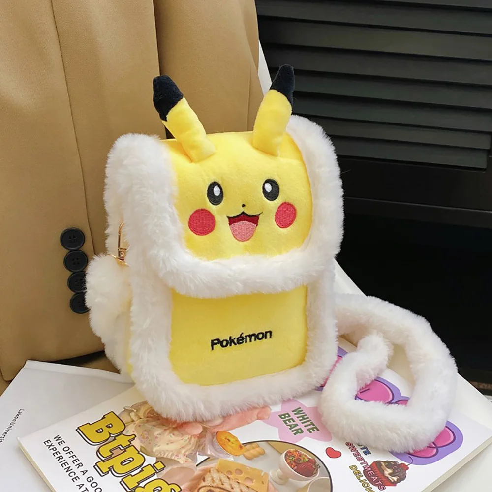 

Pokemon Pikachu Kawaii Plush Bags Cute Cartoon Crossbody Bag Key Coin Phone Pouch Satchel Fashion Purse Handbags Backpacks Gifts