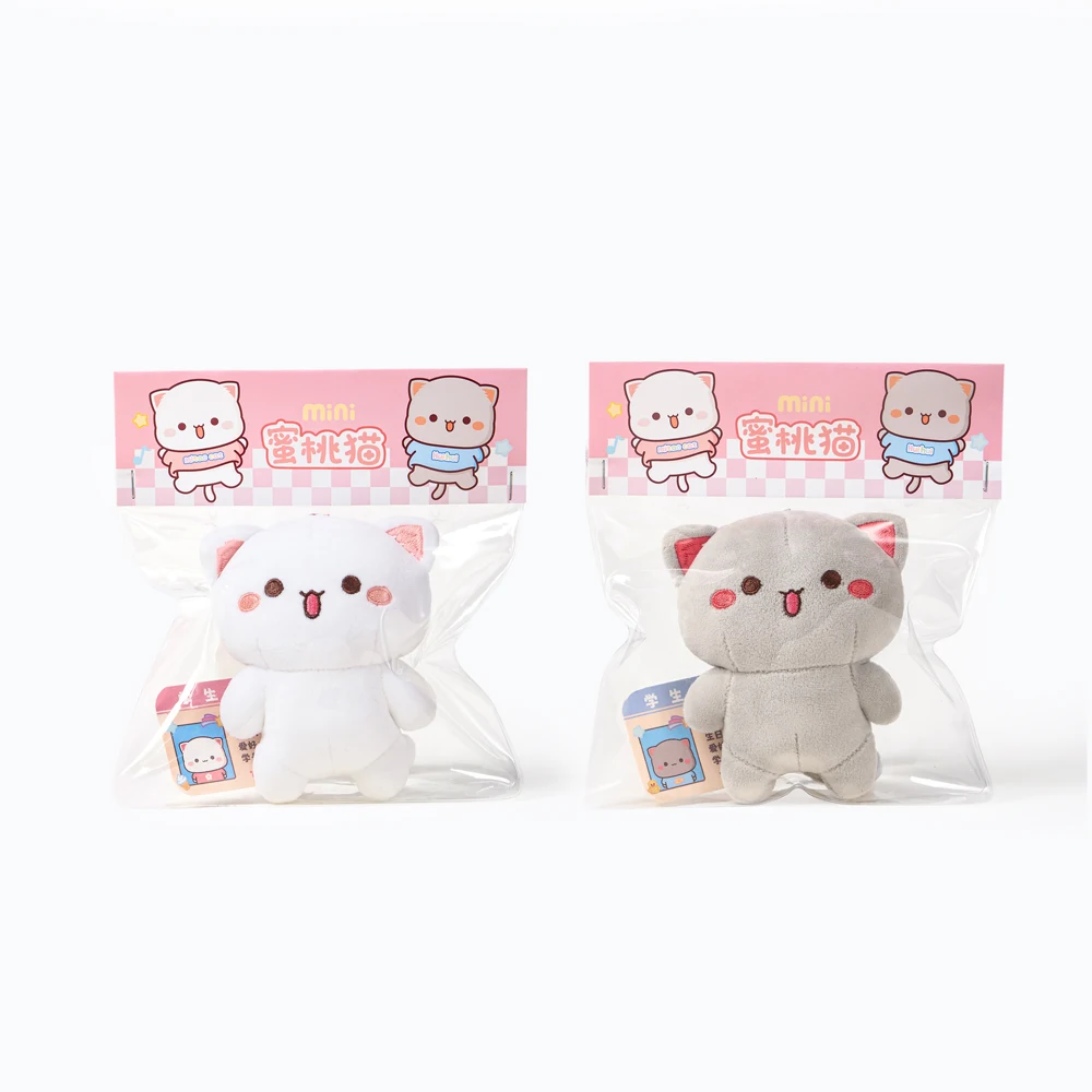 10cmのかわいいミタオ猫ピーチ猫ぬいぐるみペンダント人形ぬいぐるみおもちゃかわいい動物人形柔らかい漫画猫カップルギフトバッグチャーム