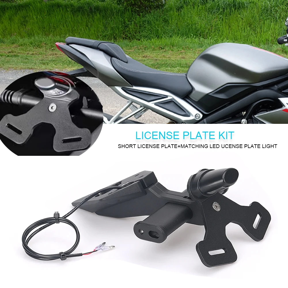 

Motorcycle Rear Short Tail Stock Tidy License Plate Holder Tailstock Bracket Kit For Street Triple 765 R/RS/S 675 Daytona 675 /R