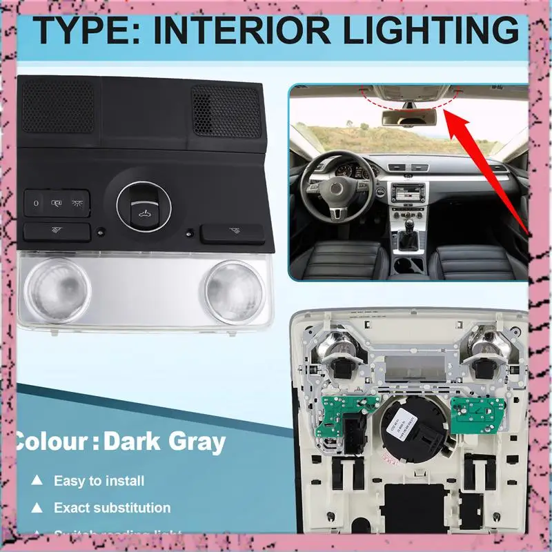 

A30M-35D947105A Roof Reading Light Ceiling Light Skylight Switch Interior Lighting For VW CC 2010-2018