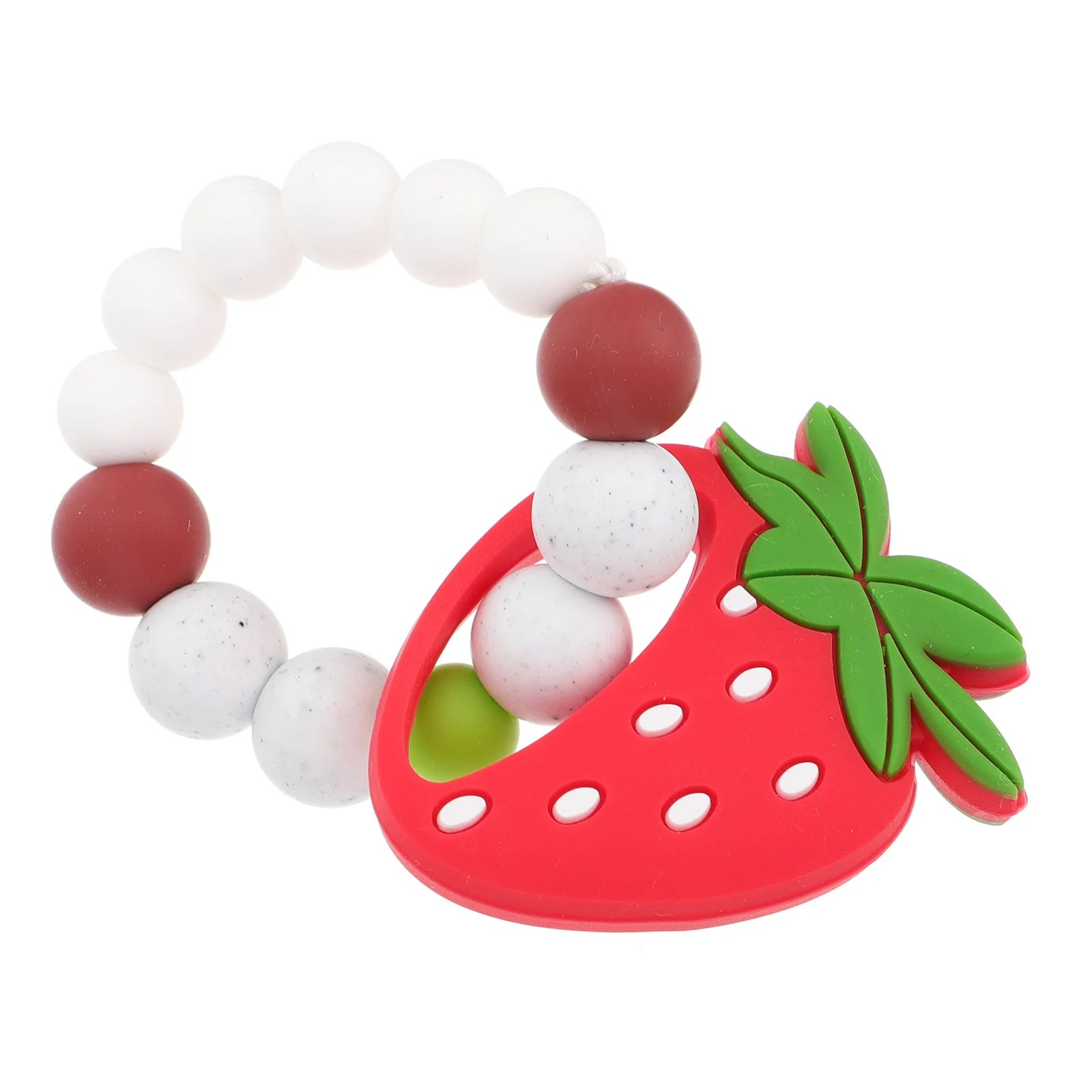 

1pc Strawberry Bracelet Baby Teething Chew Resistant Silicone Wristband For Gum Care Cartoon Fruit Molar Baby Molar Bracelet