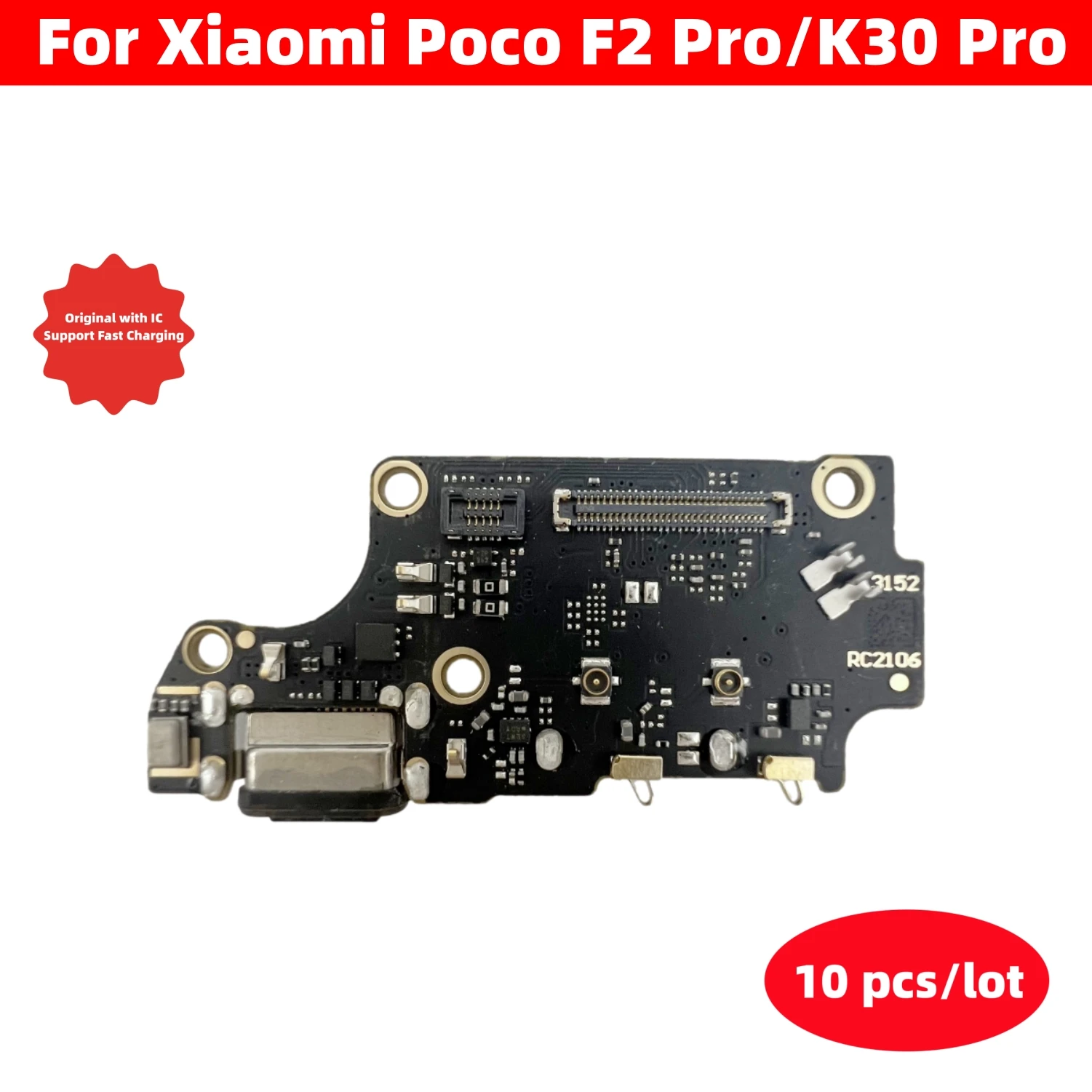 

10Pcs/Lot USB Charger Dock Connector Board Charging Port Flex Cable For Xiaomi PocoPhone Poco F2 K30 Pro