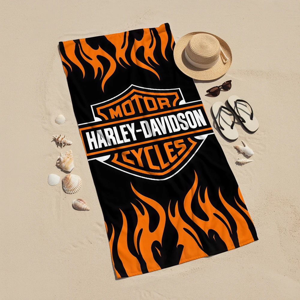 Luxury Redefined H-Harleys D-Davidson Microfiber Quick Dry Beach Towel Cute Cartoon Absorbent Soft Bath Towel for Travel Adult view 4