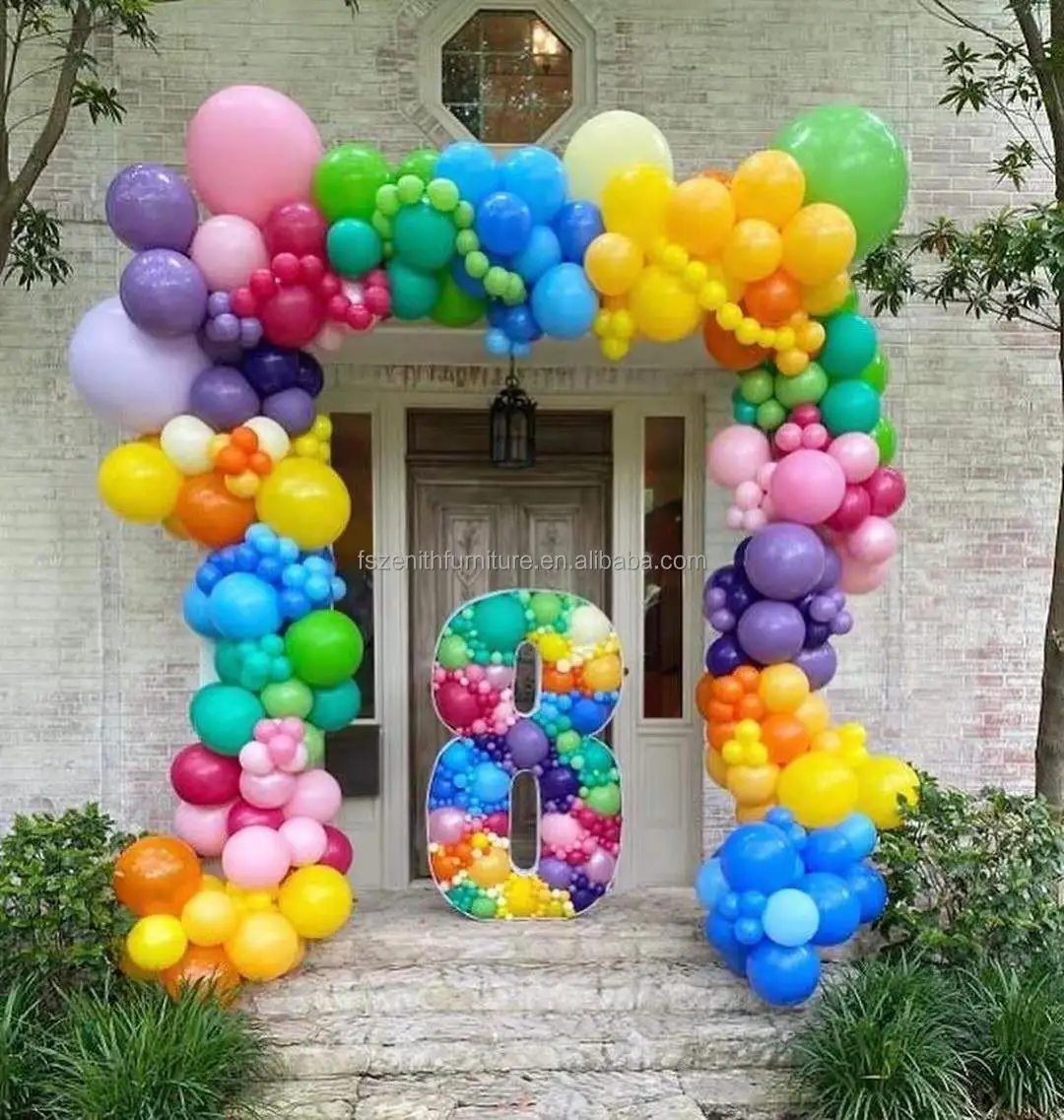 New Custom Wedding Supplies Party Decoration Standing Mosaic Number Metal Frame Number Letter of Balloons