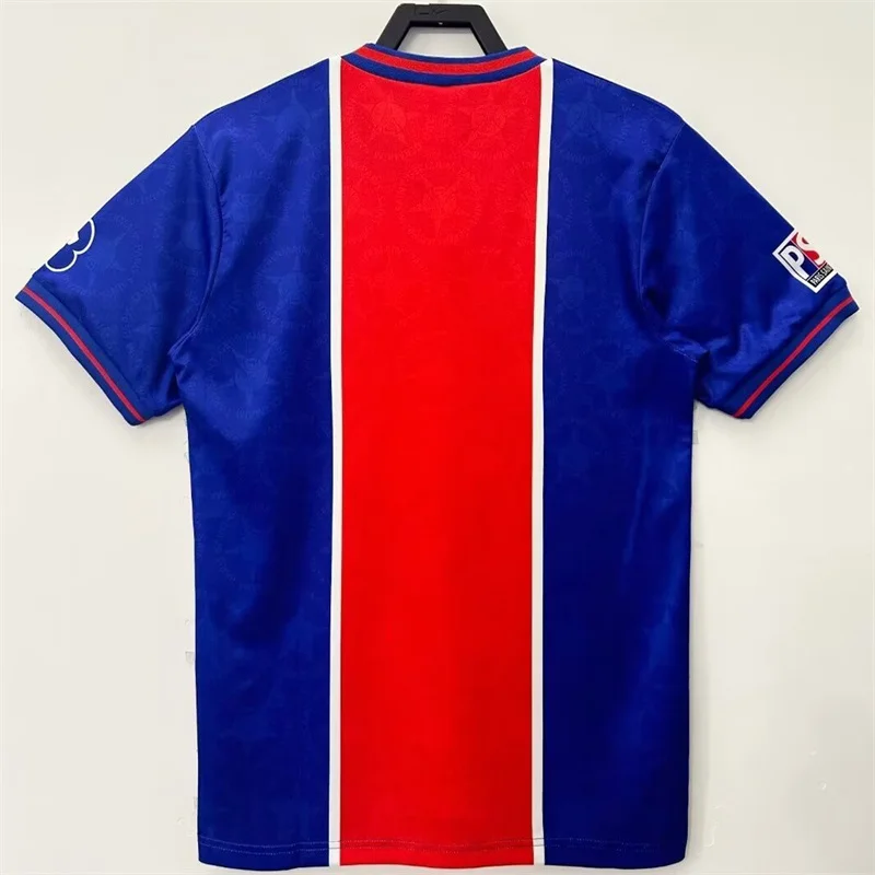 قميص كرة قدم رجالي بتصميم كلاسيكي لموسم 995-996 لنادي باريس سان جيرمان، زي رياضي بأكمام قصيرة #2