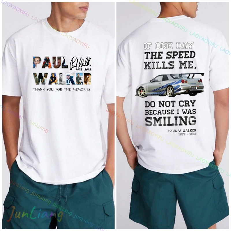 Paul Walker Women's T-shirt Fast and Furious Streetwear Retro Harajuku Y2k Clothing Tops Men Graphic Shirts Goth  Fashion Women view 2
