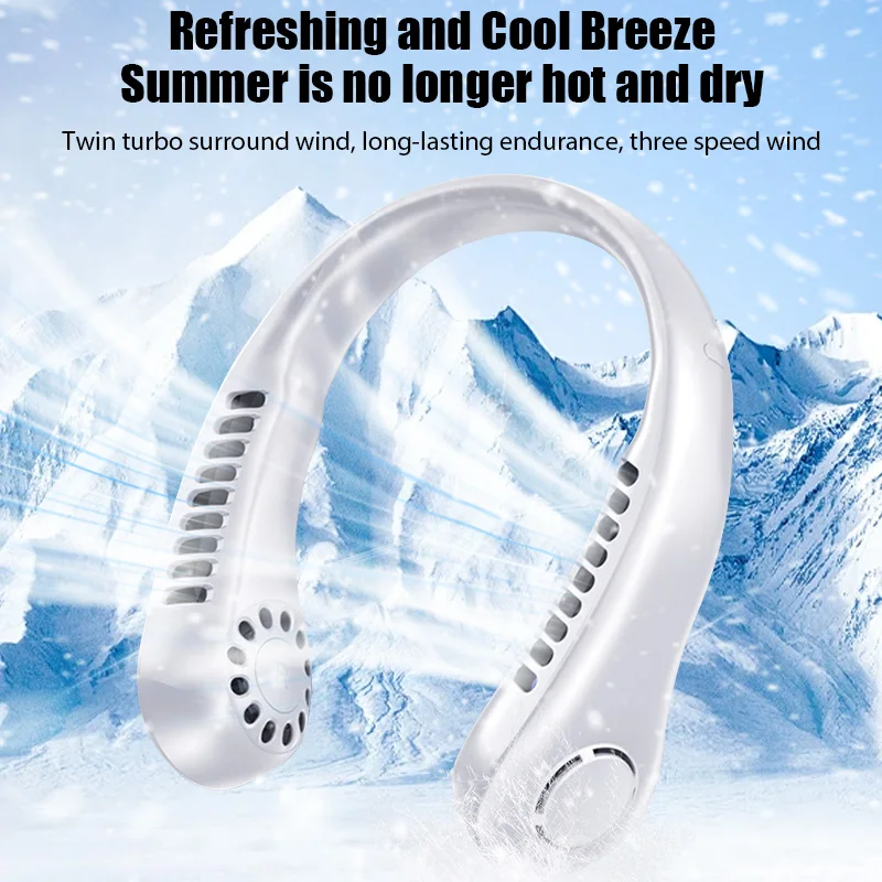 

Neck Bladeless Fan Mini Portable Lazy Silent Fan Usb Charging Student Sports Office Air circulators Fans Hanging Neck Air Cooler