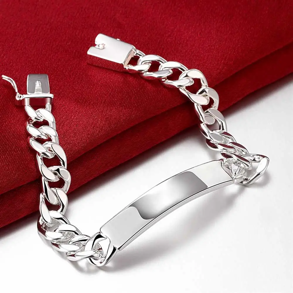 Special offer fashion 925 Sterling Silver Bracelet for man classic geometry 10MM chain jewelry Wedding party Christmas gifts