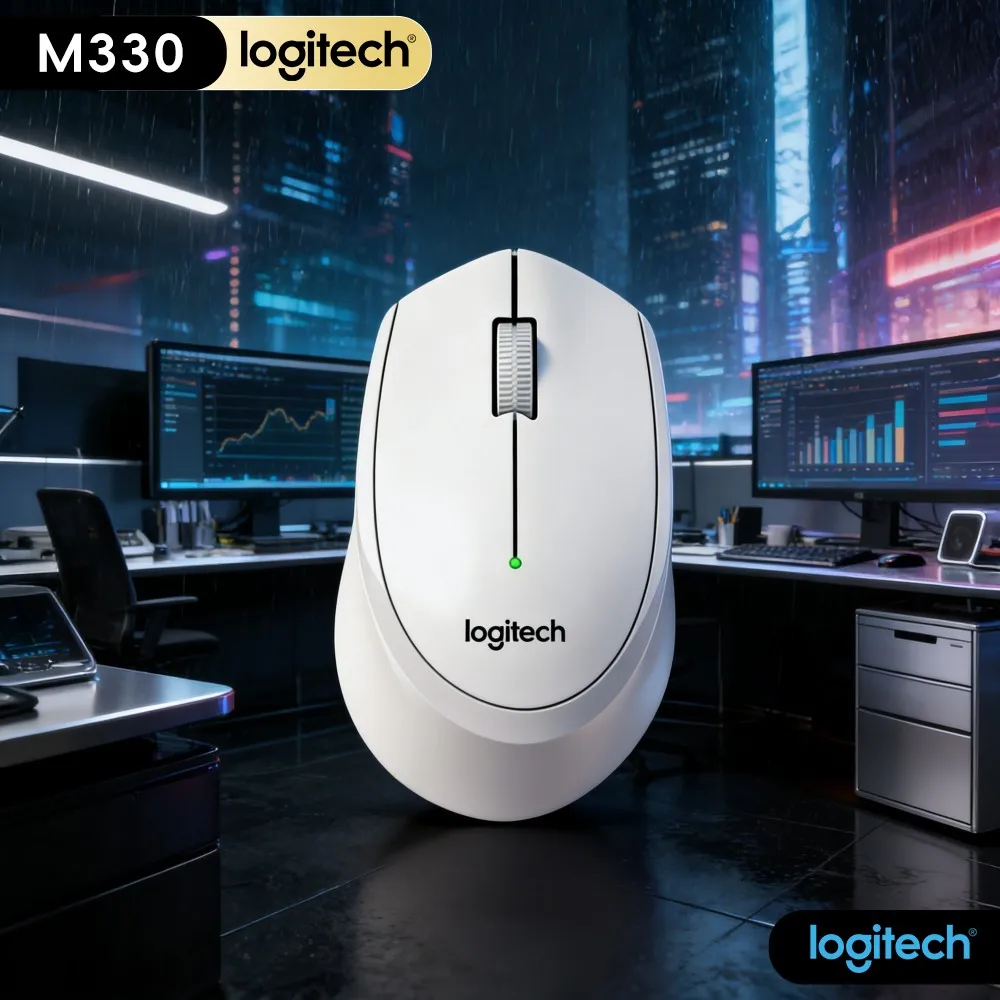 Logitech M330 Silent Wireless Mouse Low Noise Click Long Battery Life 1000DPI Optical Sensor For Notebook Desktop Work Usage