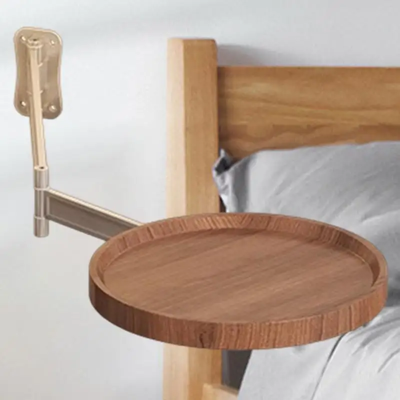 Wall Mounted Side round Table Round Living Room Desk 180 Rotation Foldable Coffee Table Small Wall Desk Wall Hanging Card Table